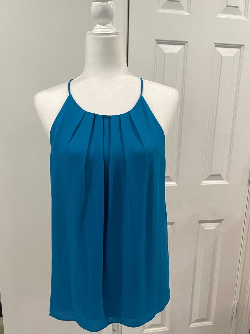 Violet & Claire Teal Pleated Halter Camisole